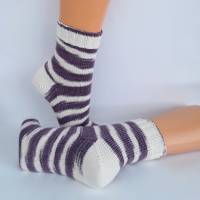 Socken Wollsocken Damensocken handgestrickt Größe 38/39 Bild 4
