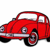 Aufnäher Applikationen Bügelbild Auto Käfer, Oldtimer rot 8,5 x 6 cm( 1 Stück/2,50 €) Bild 1