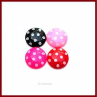 Ring "Polka Dots" Cabochon 18mm rot-, schwarz-, rosa-, oder pink-weiß gepunktet, versilbert, verstellbar, Rockab Bild 4