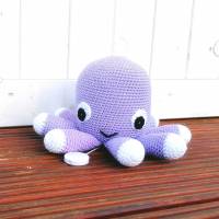 Spieluhr gehäkelt, Octopus / Krake, Flieder, Wasserdicht, 100 % Baumwolle, Wunschfarbe Bild 1