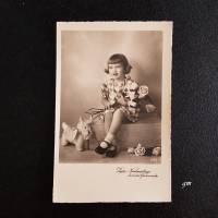 Postkarte, vintage, Fotokarte, Glückwunschkarte zum Namenstag, ca. 1940, unbeschrieben, #2153 Bild 1