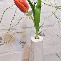 Massivholz weiß Teelichthalter und Blumenvase Bild 3