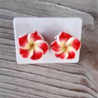 Blüten Ohrringe Blumen Ohrstecker handmodelliert aus Fimo Ohrschmuck aus Polymer Clay Bild 1