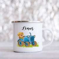 Personalisierte Tasse mit Namen Traktor Bild 1