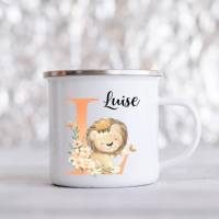 Personalisierte Tasse mit Namen Jungen Mädchen Löwe Bild 1