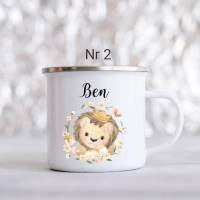 Personalisierte Tasse mit Namen Jungen Mädchen Löwe Bild 3