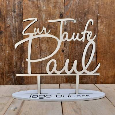 Holz Cake Topper Taufe V2