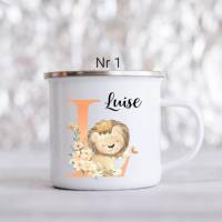 Personalisierte Tasse mit Namen Jungen Mädchen Löwe Bild 3