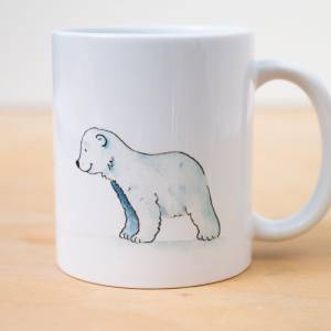 Frühstückstasse, Becher "moin kleiner Eisbär", Tasse mit niedlicher Eisbär Illustration Bild 1