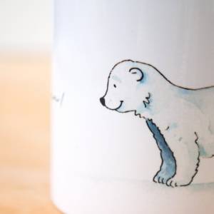 Frühstückstasse, Becher "moin kleiner Eisbär", Tasse mit niedlicher Eisbär Illustration Bild 5