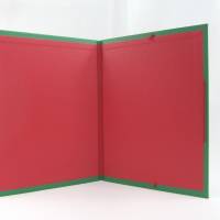 Eckspannermappe, A4, hell-grün hell-rot, Sammelmappe, handgefertigt Bild 2