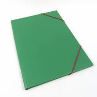 Eckspannermappe, A4, hell-grün hell-rot, Sammelmappe, handgefertigt Bild 3