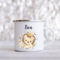 Personalisierte Tasse mit Namen Jungen Mädchen Löwe Bild 1