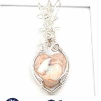 Kettenanhänger Herz aus Matrix-Opal in 925 Silber Bild 5
