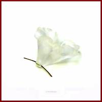 2 weiße XL Blüten Kelche Perlenkappen aus Acryl Lucite, matt, gefrostet, 35x30mm transluzent Bild 4