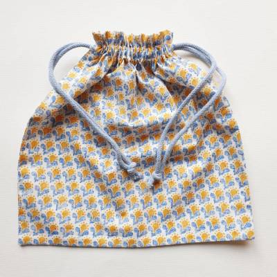 Stoffbeutel * Wäschebeutel * Turnbeutel "Sonnenblüte" * Weiß * Gelb * Hellblau *