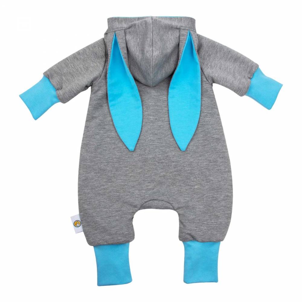 Baby Jungen Mädchen Unisex Overall Jumpsuit mit Hasenohren "Schlappohr" Geschenk Ostern Geburt Bild 1