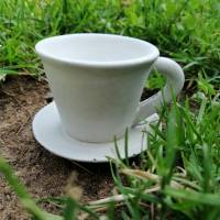 Kaffeetasse zum Bepflanzen Betondeko Pflanzkopf Pflanzgefäß Blumentopf Pflanztopf Büste Blumengefäß Übertopf Tasse Espre Bild 5