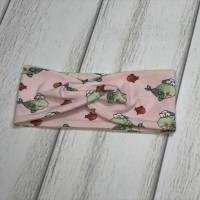 Haarband, Knotenhaarband, Mädchenhaarband, Kinderhaarband, Stirnband, Bandeau, in rosa mit kleinen Fischen Bild 2