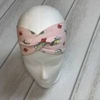 Haarband, Knotenhaarband, Mädchenhaarband, Kinderhaarband, Stirnband, Bandeau, in rosa mit kleinen Fischen Bild 4