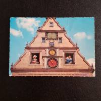 vintage, Postkarte, Ansichtskarte, Rothenburg ob der Tauber, Kunstuhr am Marktplatz, Meistertrunk Bild 1