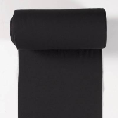 Bündchenstoff Schlauchware uni schwarz 0,50m – Öko-Tex Standard 100, elastisch, Meterware