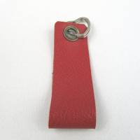 Schlüsselanhänger, Leder, hell-rot, Schlüsselring Herz, 11 x 3,5 cm Bild 3