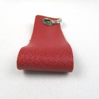 Schlüsselanhänger, Leder, hell-rot, Schlüsselring Herz, 11 x 3,5 cm Bild 4