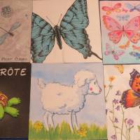 6 Servietten / Motivservietten / Blumen / Frühling / Schmetterlinge / Schaf /Libellen / verschiedene Tiermotive Mix 41 Bild 1