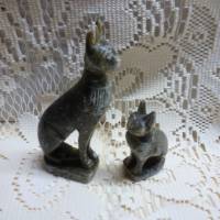 2 Miniatur Katzen - Vintage Souvenier - Stein Bild 1