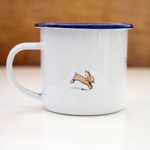 Emaille-Tasse mit Hasen, Geschenk Tasse mit zwei niedlichen Hasen, Kindertasse zum Geburtstag, personalisierbar Bild 6