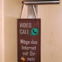 Bestickter Door-Hanger Türschild Homeoffice Möge das Internet mit Dir sein / Zimmer aufräumen Bild 4