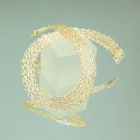 gestricktes Gold- und Silbercollier für Damen - Halskette aus 24ct vergoldetem  und versilbertem Draht - bcd manufaktur Bild 10