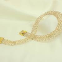 gestricktes Gold- und Silbercollier für Damen - Halskette aus 24ct vergoldetem  und versilbertem Draht - bcd manufaktur Bild 2