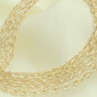 gestricktes Gold- und Silbercollier für Damen - Halskette aus 24ct vergoldetem  und versilbertem Draht - bcd manufaktur Bild 4
