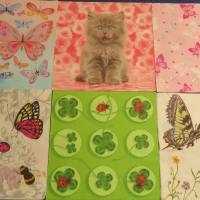 6 Servietten / Motivservietten / Blumen / Schmetterlinge / Insekten / Katze  verschiedene Tiermotive Mix 43 Bild 1