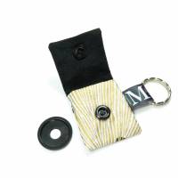 Einkaufswagenchip weiß goldfarben schwarz Täschchen Schlüsselanhänger mit Chip  Chiptäschchen Bild 2