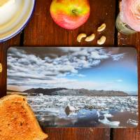 Gletschersee Island Frühstücksbrettchen Fotografie Brettchen aus Melamin, spülmaschinenfest, Schneidebrett 14 x 23 cm Bild 2
