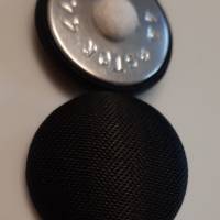 Knopf schwarz  mit Stoff bezogen  28 mm Bild 1