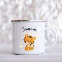 Personalisierte Tasse mit Namen Mädchen Jungen Safari Tiere Löwe Giraffe Bild 5