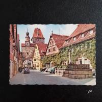 vintage, Postkarte, Ansichtskarte, Rothenburg ob der Tauber, Rödergasse mit Markusturm 980/7 Bild 1