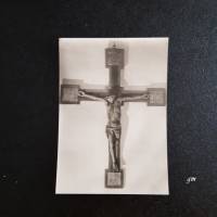 vintage, Postkarten, Fotokarte  Maria im Weingarten Volkach, Chorbogenkruzifixus mit Darstellung der Evangelisten Bild 1