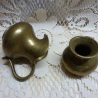 Vintage Miniaturen Messing-Krug und Vase Bild 2