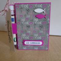 Geldgeschenk  Kommunion Mädchen  Reagenzglas  Verpackung  Geldverpackung Wunscherfüller Pink Geschenk  Geldverpackungen Bild 1