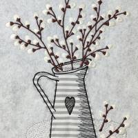 Frühlingsdeko - Edle Kanne mit Weidenkätzchen / Palmkätzchen 16 x 20 Shabby chic, bitte Format auswählen Bild 4