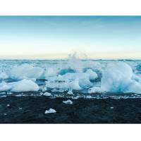 Island Eisschollen schwarzer Strand Frühstücksbrettchen aus Melamin, spülmaschinenfest, Schneidebrett 14 x 23 cm Bild 1