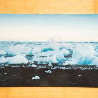 Island Eisschollen schwarzer Strand Frühstücksbrettchen aus Melamin, spülmaschinenfest, Schneidebrett 14 x 23 cm Bild 2
