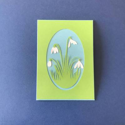 Klappkarte Schneeglöckchen Plottdatei, Frühling, Ostern, Geburtstag