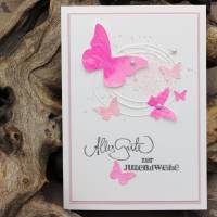Romantische Glückwunschkarte zur Jugendweihe mit Schmetterling-Motiv, Aquarell-Farben, Jugendweihe-Karte für Mädchen Bild 1