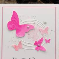 Romantische Glückwunschkarte zur Jugendweihe mit Schmetterling-Motiv, Aquarell-Farben, Jugendweihe-Karte für Mädchen Bild 2